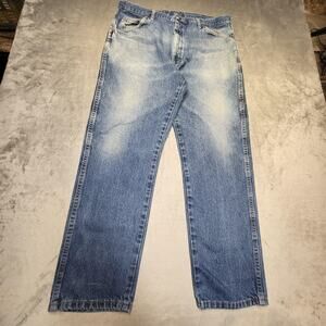 Rustler Jeans Mens 36x30 Blue Light Wash Straight Leg 5 Pocket Denim Classic